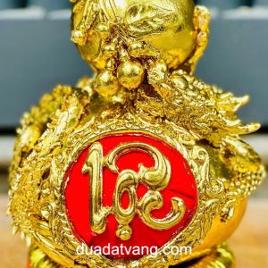 Bầu dát vàng + phụ kịện rồng và chữ thư pháp